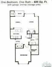 1x1 w/Garage D202 floor plan