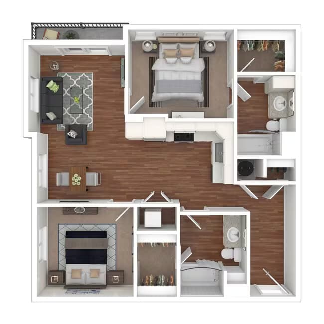 Two Bedroom B2 1-301 floor plan