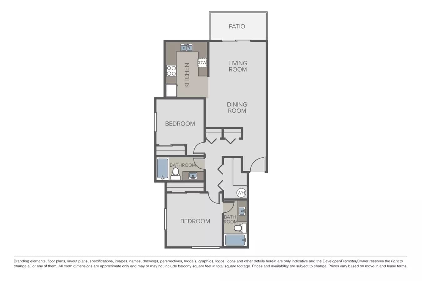 2 Bed 2 Bath (A) C06 floor plan
