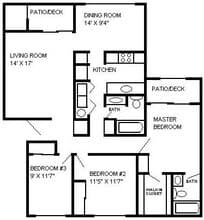Three Bedroom C-08 floor plan