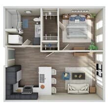 1 Bed, 1 Bath - MFTE - N floor plan