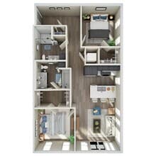 2 Bed, 2 Bath - F floor plan