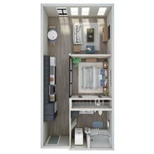 Open 1 Bed, 1 Bath - B floor plan