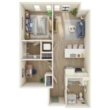 Open 1 Bed, 1 Bath - MFTE - L floor plan