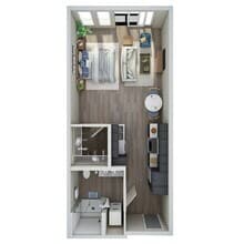 Studio 1A-1C floor plan