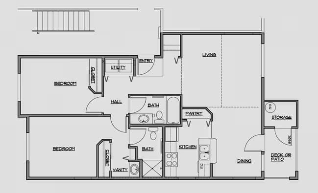 2 Bed 2 Bath H-204 floor plan