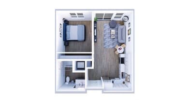 One-Bedroom 308 floor plan
