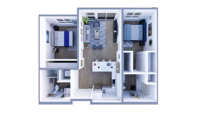 Two-Bedroom 212 floor plan