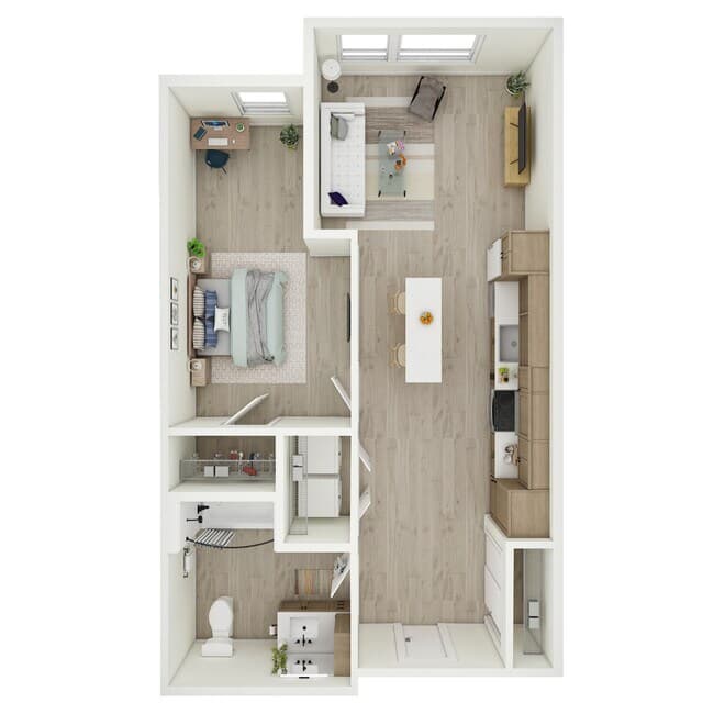 1x1 - a21.1 205 floor plan