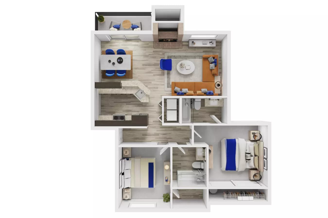 2x2 Gold Creek I-206 floor plan