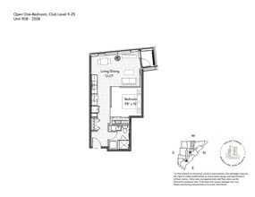 1 Bedroom 1 Bathroom 1208 floor plan