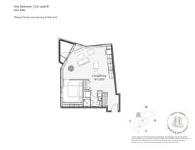 1 Bedroom 1 Bathroom 806 floor plan