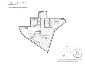 2 Bedroom 2 Bathroom 2002 floor plan