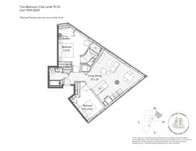 2 Bedroom 2 Bathroom 2509 floor plan