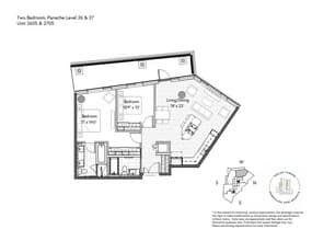 2 Bedroom 2 Bathroom 2606-PH floor plan