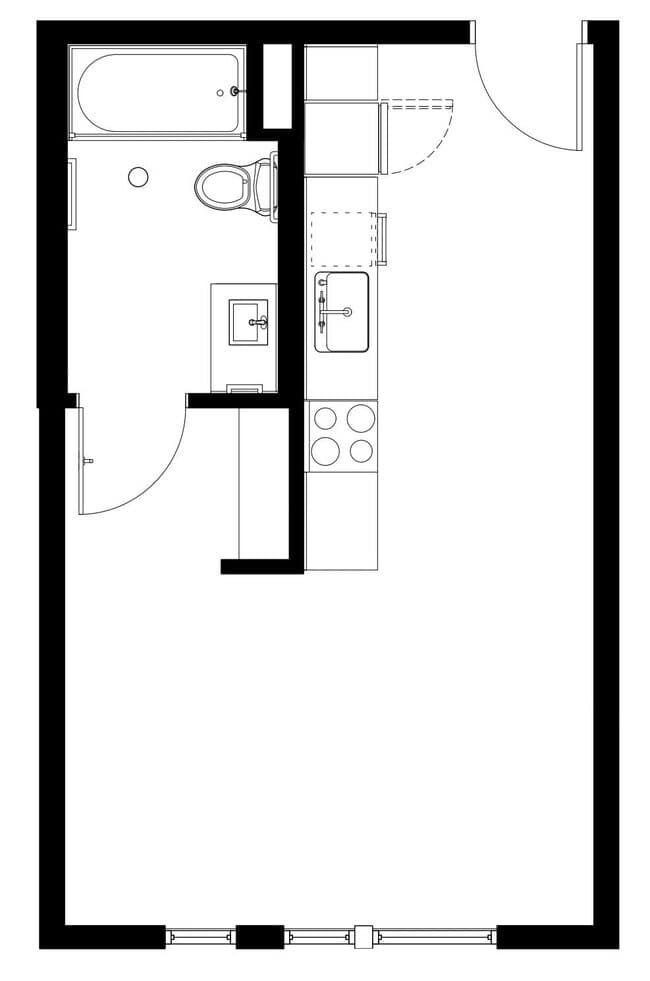 Studio 1 Bath S1 307 floor plan