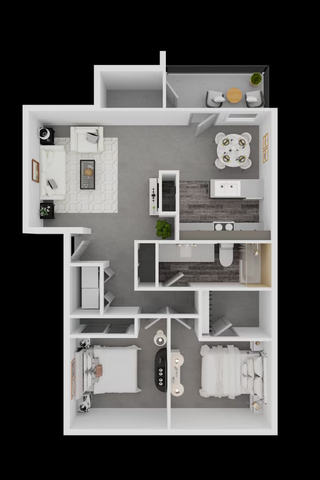 2/1 950sf B303 floor plan