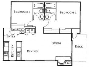 2 Bedroom 2 Bath S-101 floor plan