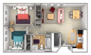 Two bedroom 247 floor plan