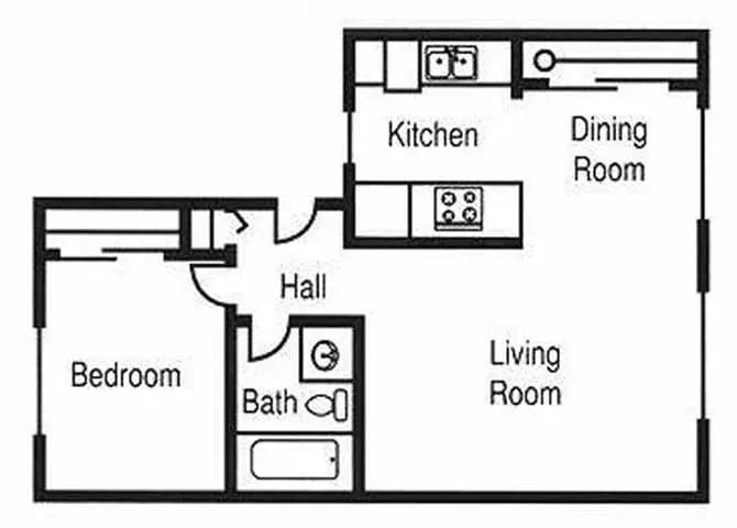 1 Bed 1 Bath A L07 floor plan
