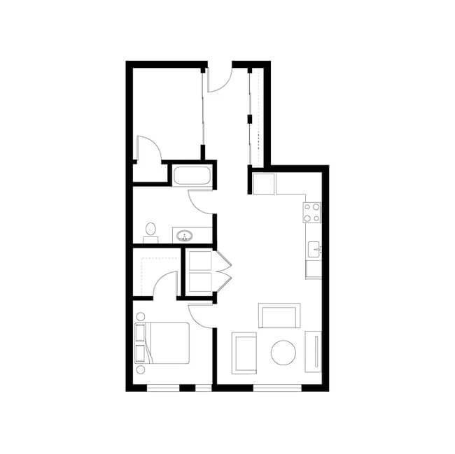 1 Bed+Den - D4 419 floor plan