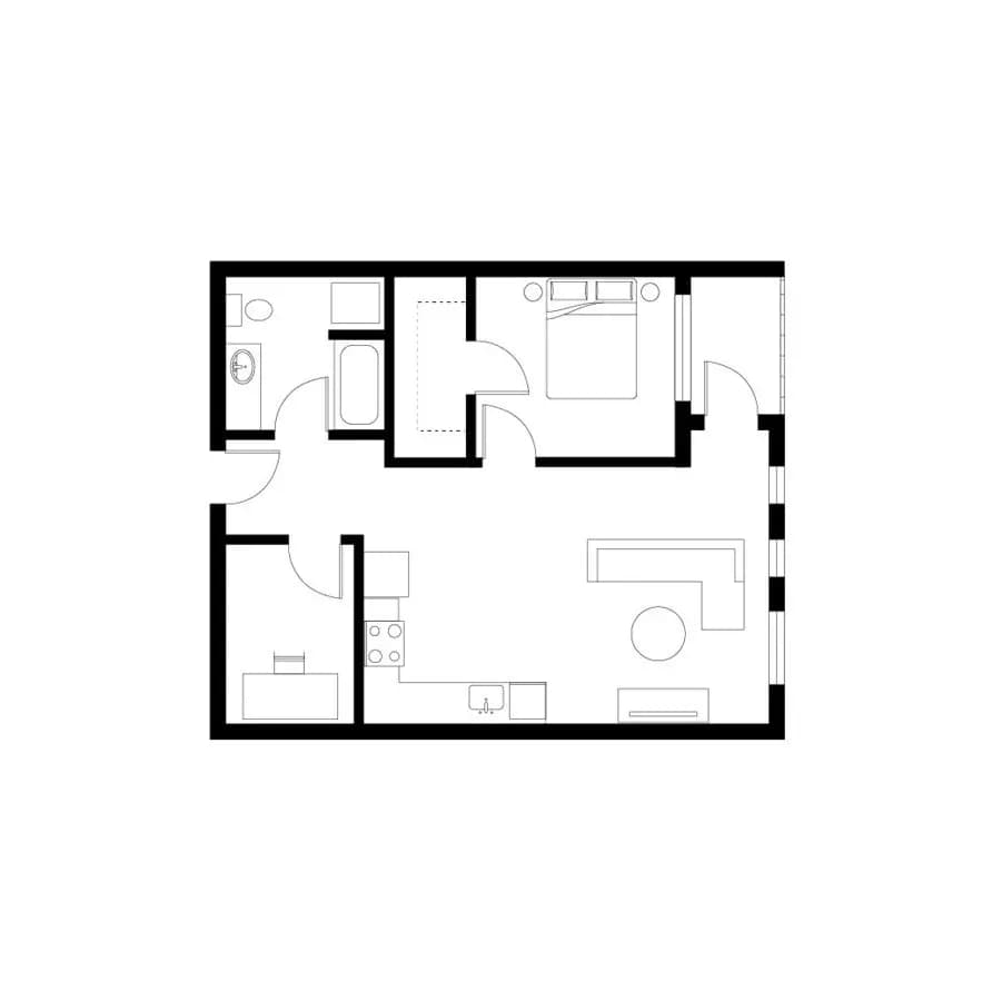1 Bed+Den - D5 516 floor plan