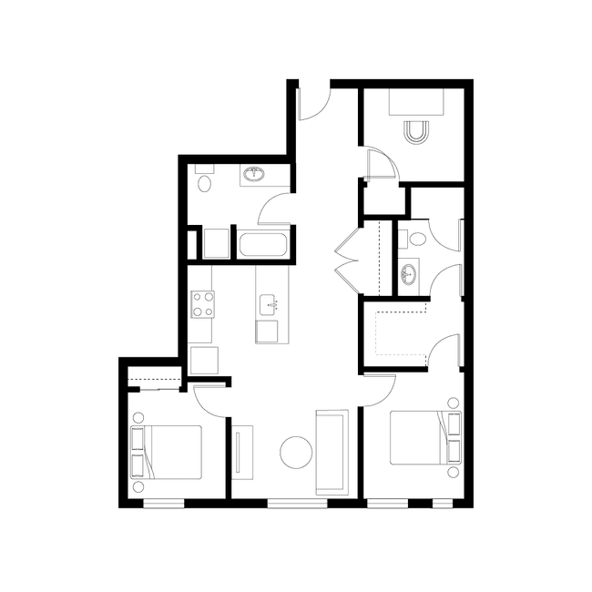 2 Bedroom 2 Bath - E4 310 floor plan