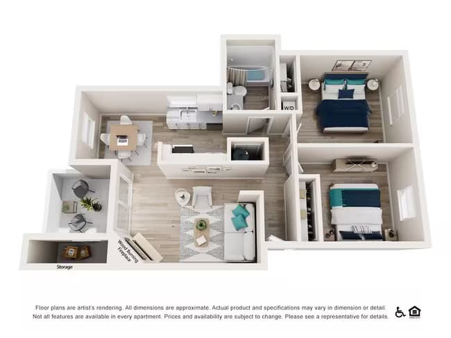 2 Bedroom 1 Bath - Renovated SS-104 floor plan