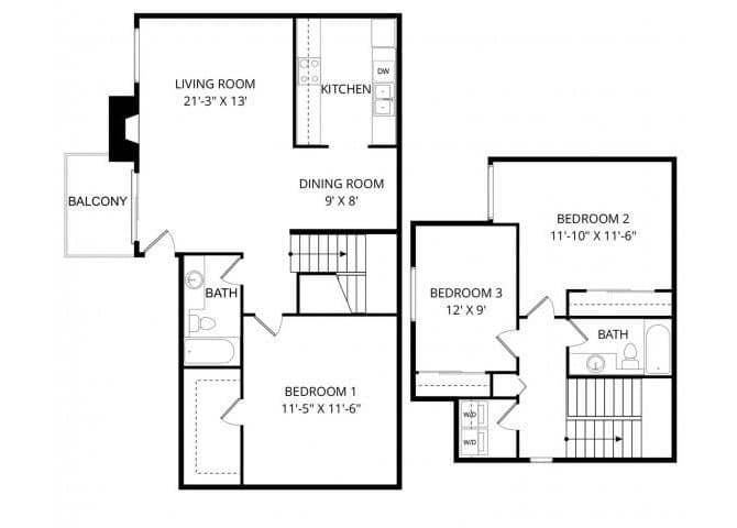 Bainbridge Townhome Z101 floor plan