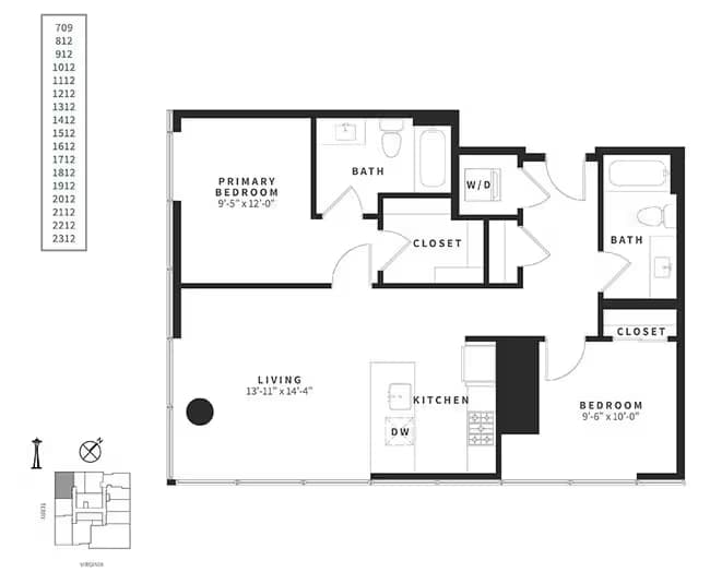 2 Bedroom C5 1212 floor plan