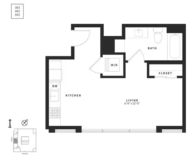 Studio S3 502 floor plan