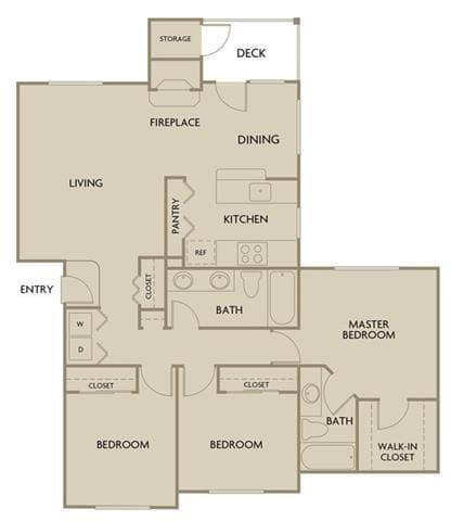 THREE BEDROOM 16-201 floor plan