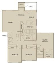 THREE BEDROOM 6-303 floor plan