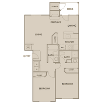 TWO BEDROOM TWO BATH 4-104 floor plan