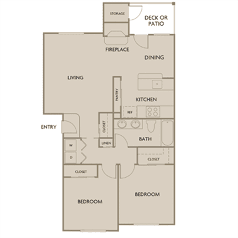 TWO BEDROOM 12-301 floor plan