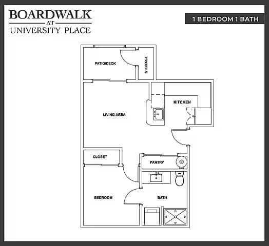 One Bedroom Standard 5518-B floor plan