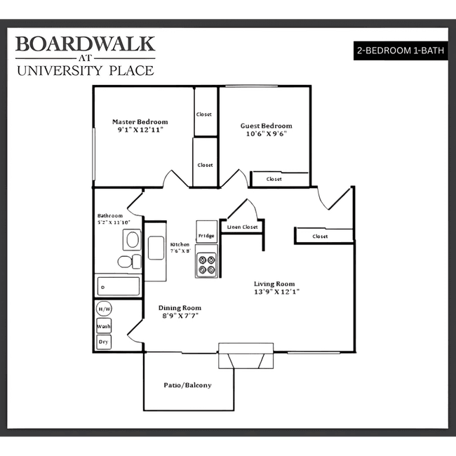 Two Bedroom One Bath 5714-H floor plan