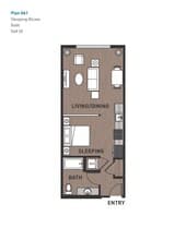 Open One Bedroom 0A1 517 floor plan