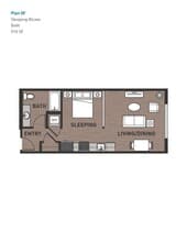 Open One Bedroom 0F 213 floor plan