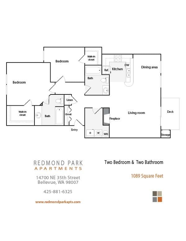 2BD/2BA 01-I206 floor plan