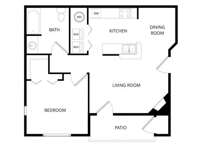 Large 1 Bedroom WAITPH11 floor plan