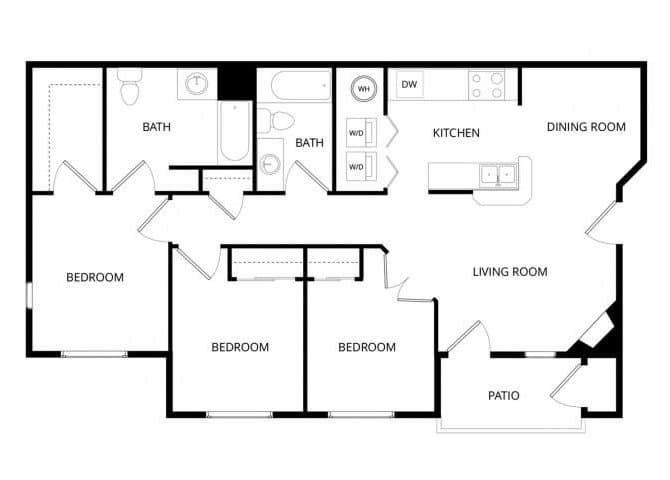 Small 3 Bedroom WAIT321 floor plan