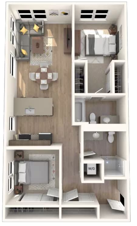 2x2 620 floor plan