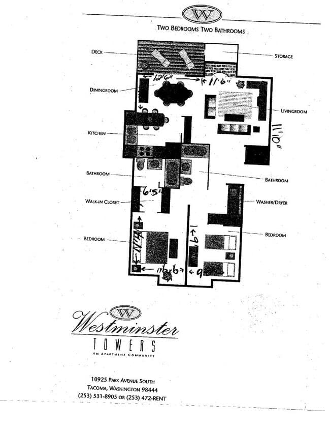 2 Bedroom 2 Bath D202 floor plan