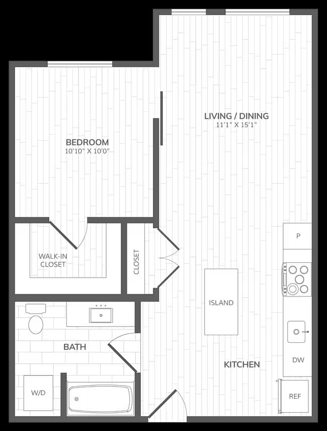 1 Bed - 1 Bath_766 312 floor plan