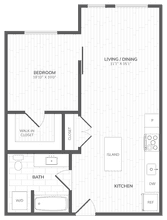1 Bed - 1 Bath_766 432 floor plan