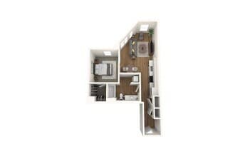 1-Bedroom K 716 floor plan