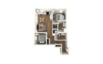 2-Bedroom A 622 floor plan