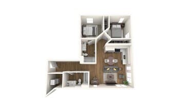 2-Bedroom F 610 floor plan