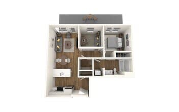 2-Bedroom H 608 floor plan
